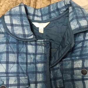 Time and Tru Blue Plaid Quilted Jacket